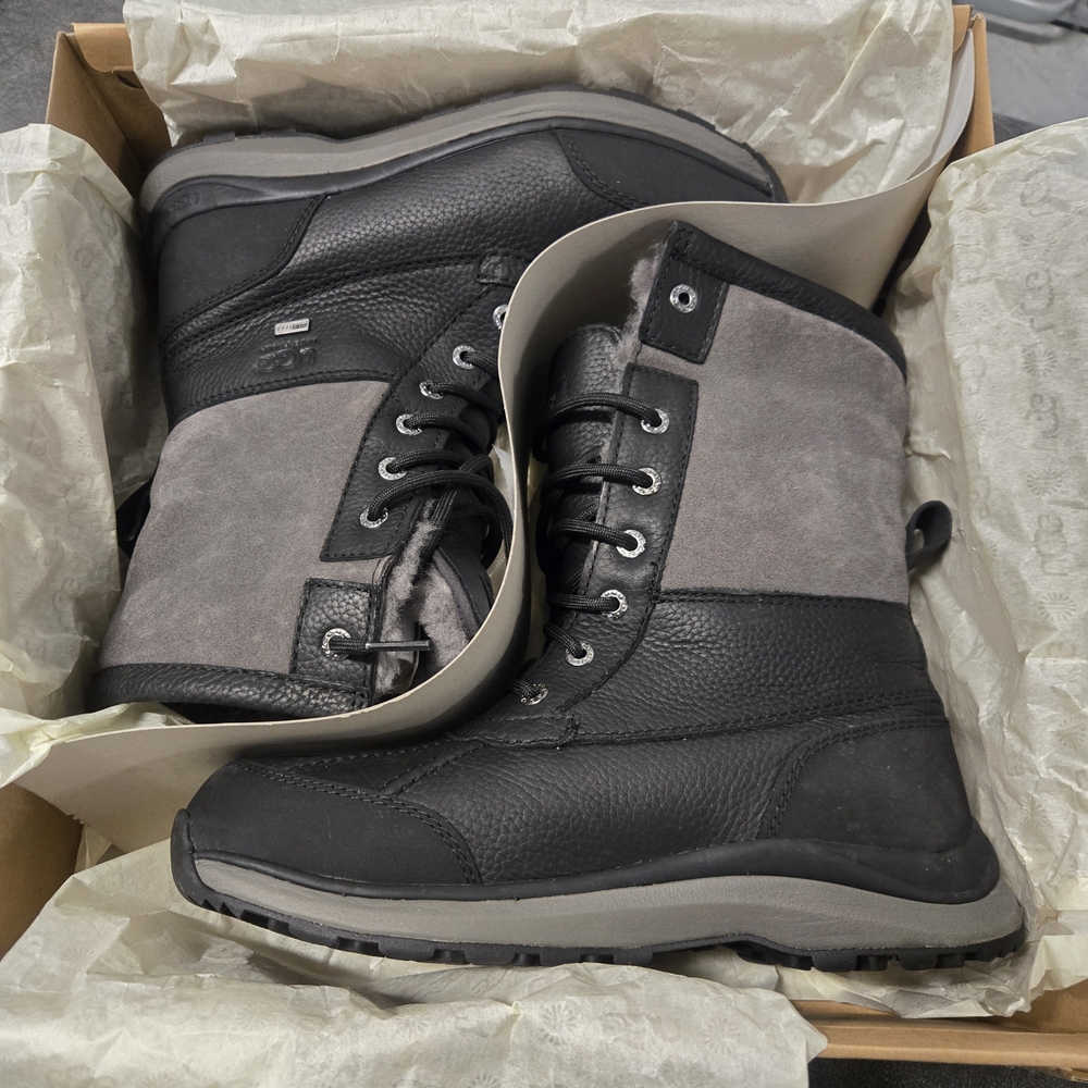 Women's UGG Black and Gray Boots - Size 9